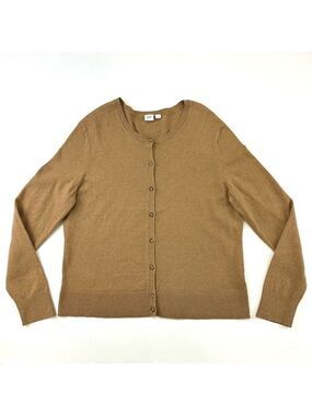 Gap brown cotton cardigan XL round neck womens Office casual everyday